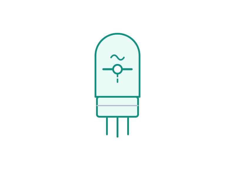 Illustration of a detector lamp. Generic drawing, not a photograph of this part.